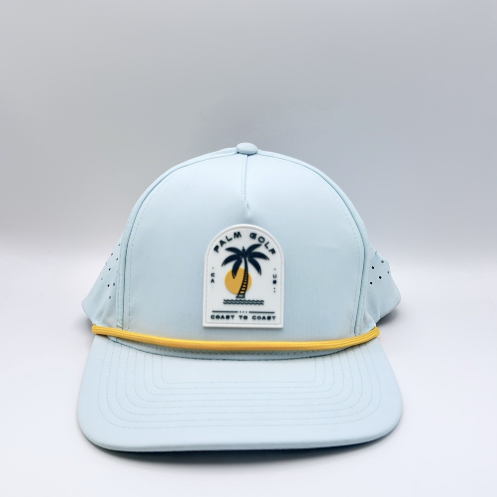 Palm Golf Hat - Coast to Coast Snapback Hat Breathable Quick Drying Powder Blue